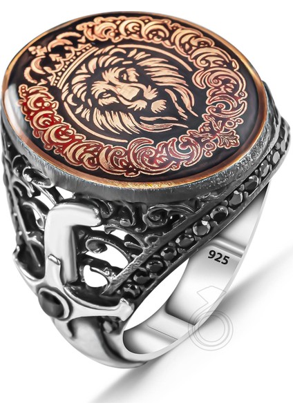 925 Ayar Gümüş Aslan ve Kılıç Tasarım Erkek Yüzük fiyatları