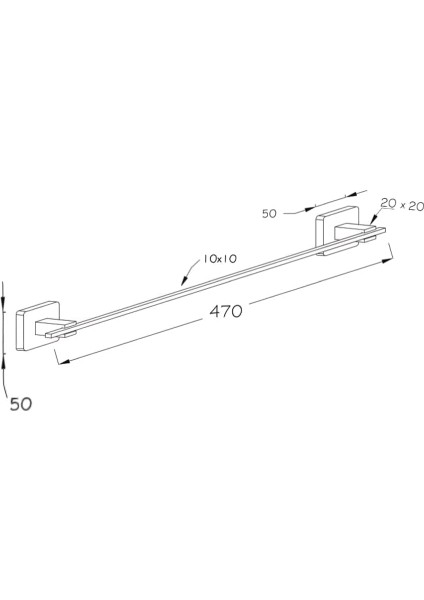 Turmalin Uzun Havluluk Banyo Mutfak Havluluğu Mat Siyah Ömür Boyu Paslanmaz 47 cm modelleri