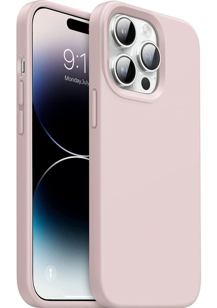 Trend Apple iPhone 14 Pro Kılıf 6.1’ Içi Kadife Lansman Silikon Kılıf Şok Emici Full Kasa Koruma Sağlayan Kılıf - Liquid Silicone Case Compatible With iPhone 14 Pro Inch Gel Rubber Full Body Protection Cover Case Drop Protection Case Pudra