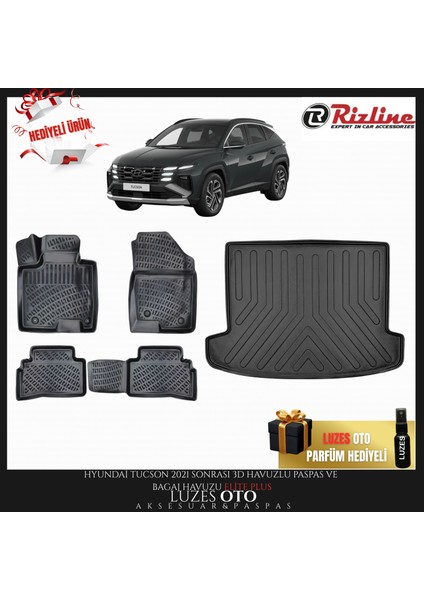 Hyundai Tucson 3D Havuzlu Paspas ve Bagaj Havuzu Elite Plus 2022 Model Uyumlu