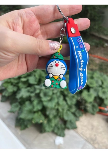 Anime Karakter Figürlü Mavi Çanta Süsü ve Anahtarlık