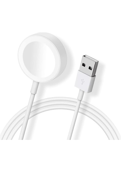 Dt No1 Ile Uyumlu Akıllı Saat Şarj Aleti Wireless Charge Hızlı Şarj Cihazı Beyaz