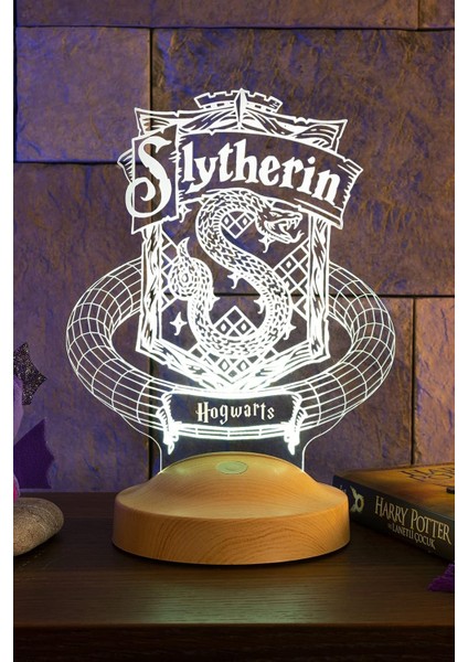 3D Harry Potter Hediyesi Hogwarts Slytherin Binası LED Lamba