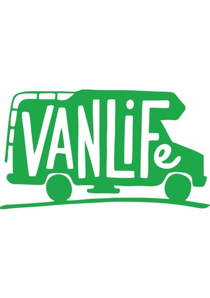 Vanlife Sticker 17X17 cm Yeşil