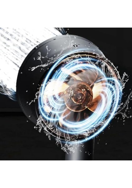 Duş Başlığı Turbo Fan 5 Fonksiyonlu Duş Başlığı El Duşu Handshower, Siyah Kaliteli modelleri