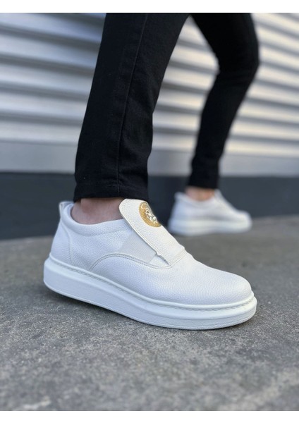 JY161 Hippo Bağcıksız Cilt Erkek Günlük Sneaker Ayakkabı Cbt - Beyaz