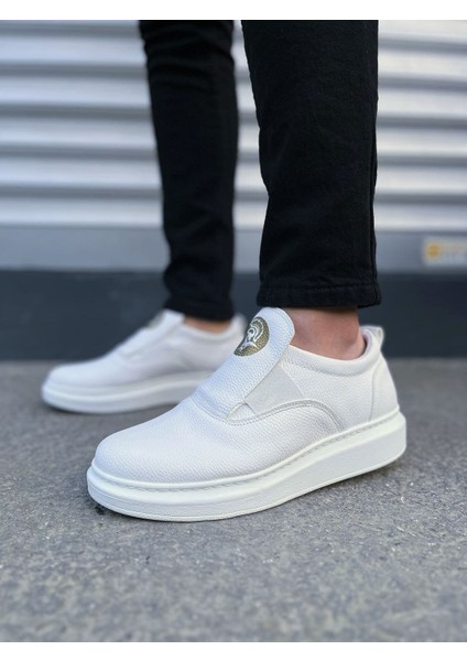 JY161 Hippo Bağcıksız Cilt Erkek Günlük Sneaker Ayakkabı Cbt - Beyaz