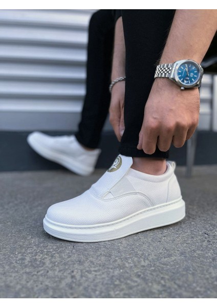 JY161 Hippo Bağcıksız Cilt Erkek Günlük Sneaker Ayakkabı Cbt - Beyaz