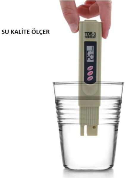 Tds Metre Su Kalite Ölçme Cihazı Su Saflık Ölçer + Pil + Çanta