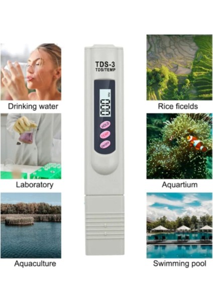 Tds Metre Su Kalite Ölçme Cihazı Su Saflık Ölçer + Pil + Çanta modelleri