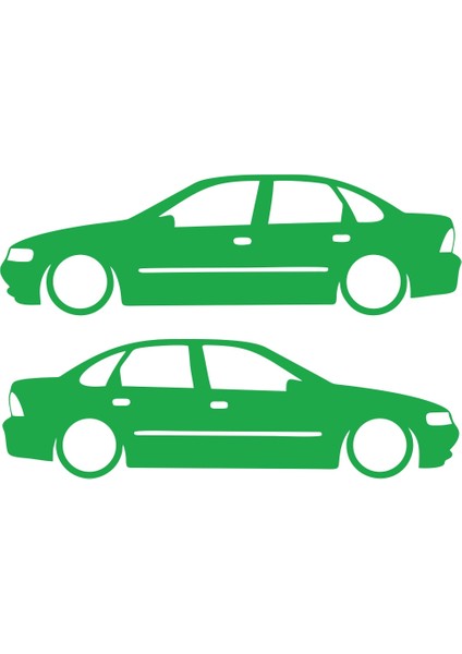 Basık Opel Vectra Sticker 17X17 cm Yeşil