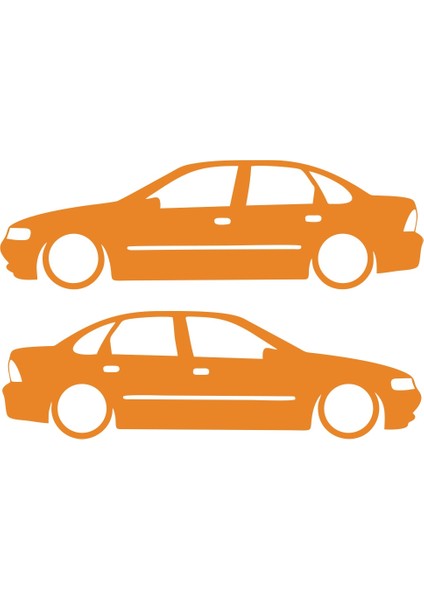Basık Opel Vectra Sticker 17X17 cm Turuncu