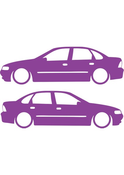Basık Opel Vectra Sticker 17X17 cm Mor