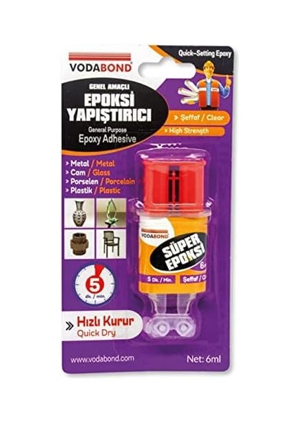 Epoksi Şırınga 6g, Şeffaf