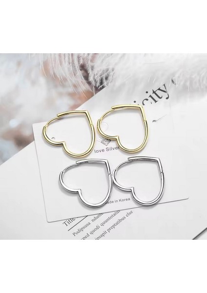 925 Silver Kalp Küpe -4