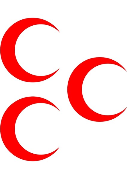 Üç Hilal Sticker 17X17 cm Kırmızı