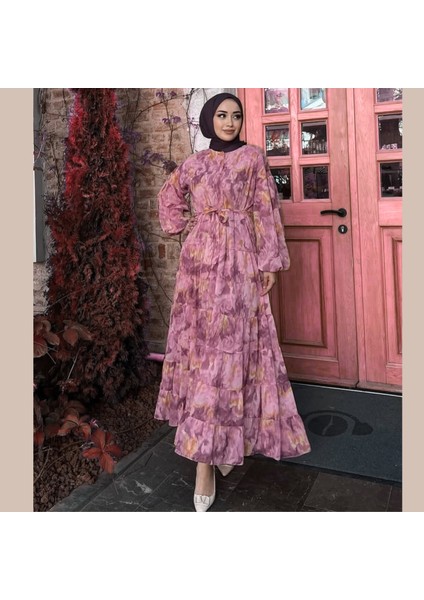 Şifon Kadın Elbise Magenta fırsatları
