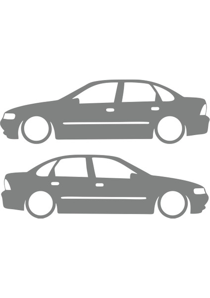 Basık Opel Vectra Sticker 17X17 cm Gri