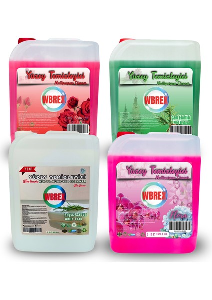 Premium Kıvamlı Yüzey Temizleyici Tüm Yüzeyler Deneme Paketi Flora&çam&gül&beyaz Sabun
