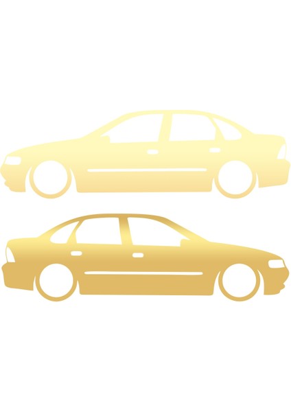 Basık Opel Vectra Sticker 17X17 cm Gold