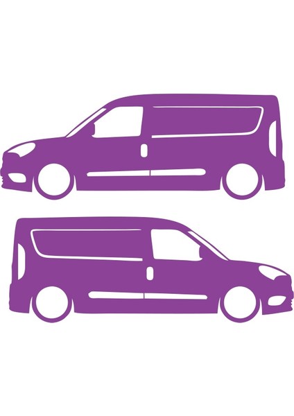 Basık Doblo Sticker 17X17 cm Mor