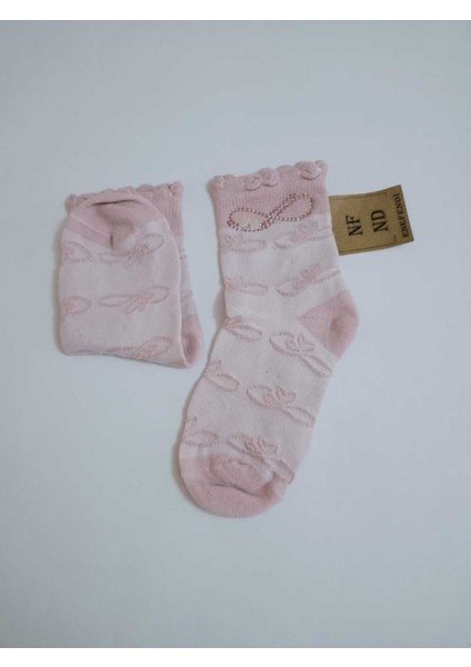 Taşlı Pamuklu Kız Çocuk Kısakonç Çorap Koyupembe Yumuşak Soket Kız Çocuk Çorabı 5-6 Y fırsatları