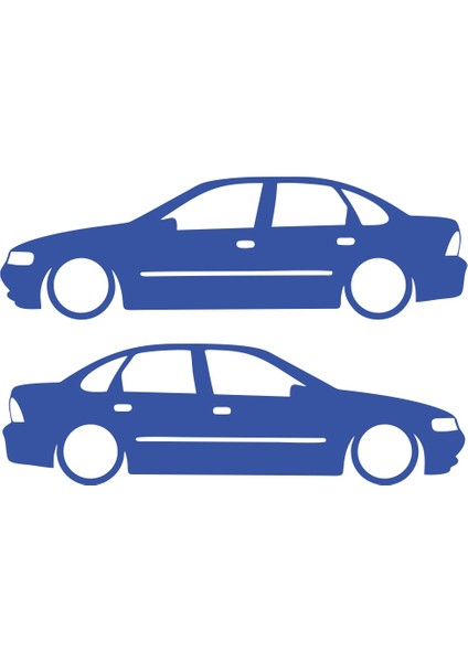 Basık Opel Vectra Sticker 17X17 cm Mavi