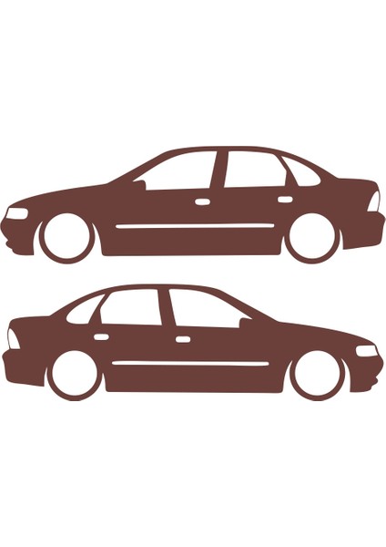 Basık Opel Vectra Sticker 17X17 cm Kahverengi