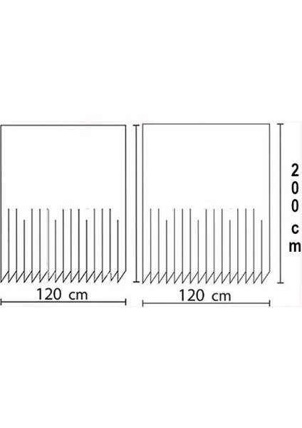Banyo Perdesi 2x110x200 Çift Kanat Duş Perdesi Halka Hediyeli Duşakabin Perdesi 4860