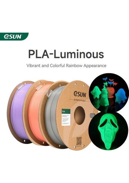 Urhanshop Esun Luminous Pla 1.75MM 1kg Mavi Karanlıkta Parlayan