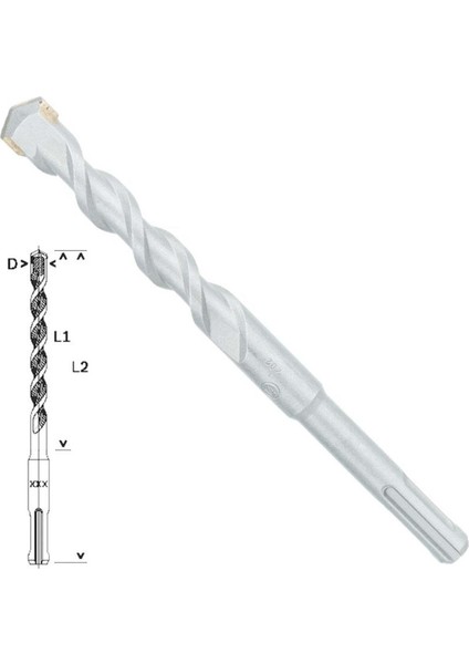 Sds-Plus-1 Matkap Uç 14X100X160MM Taş Metal