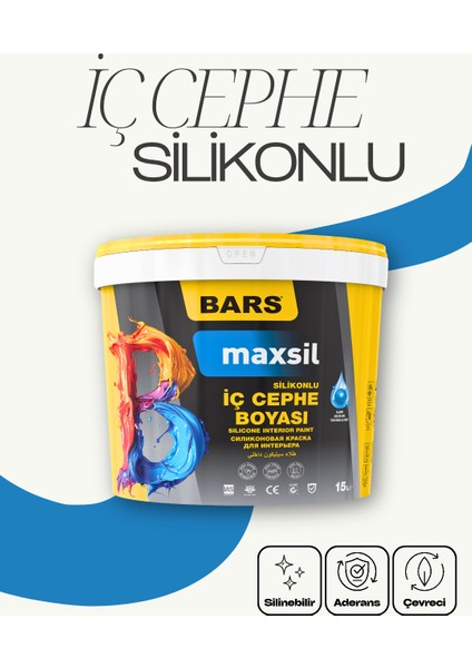 Iç Cephe Boyası, Su Bazlı, Mat, 36 Farklı Renk, Yüksek Kapatıcı Duvar Boyası