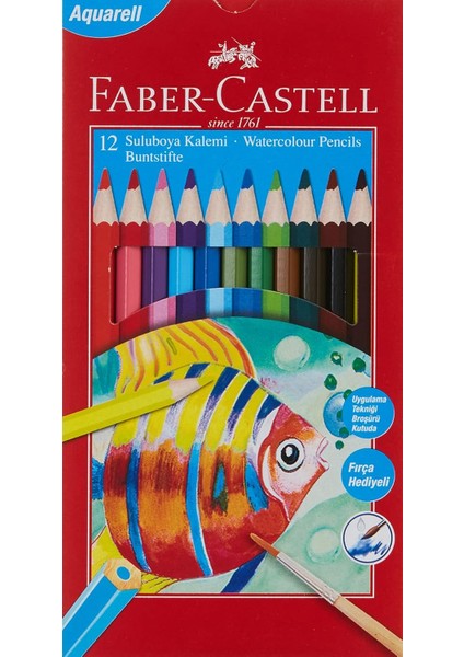 Karton Kutu Aquarel Boya Kalemi, 12 Renk