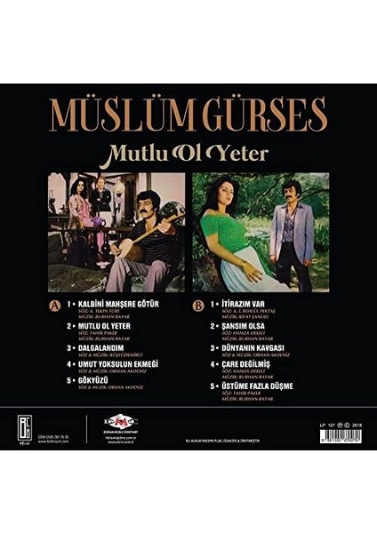 Müslüm Gürses - Mutlu Ol Yeter 33 Devir Plak fiyatları