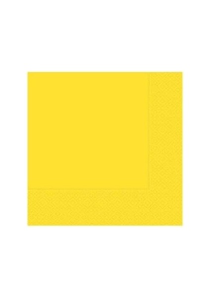 Marifetlerim - Düz Desenli Sarı Peçete 33 * 33