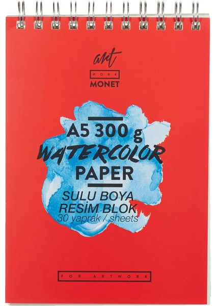 Monet Sulu Boya Resim Blok A5 30 Yaprak 300 gr