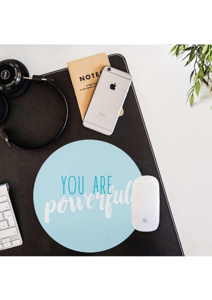Arkadaşa Hediye Motto Tasarımlı Yuvarlak Mouse Pad - Mousepad - Mouse Pad - Fare Altlığı
