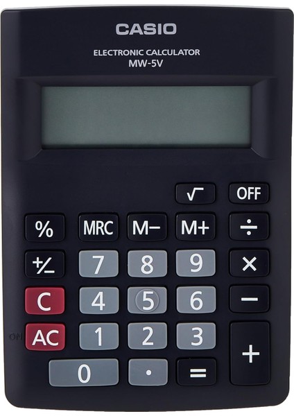 MW-5V-BK-W-DP Casio Pratik Hesap Makinesi, Siyah