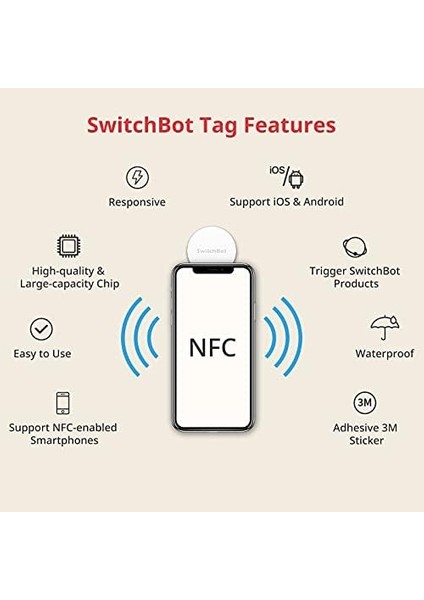 3 Adet Nfc Etiket Çıkartmaları, NTAG216 30 mm 888 Bayt Etiketler Switchbot Cihazlarıyla Harika Çalışır, Ios ve Android ve Diğer Tüm Nfc Etkin Cihazlarla Uyumlu modelleri