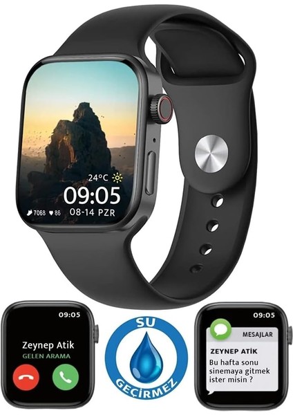 Akıllı Saat Watch 7 Ip7 Su Geçirmez Bluetooth Arama Sıcaklık Ölçüm Sağlık Izleme 1, 75 Inch Ekran Kablosuz Şarj, Coverzone, Watch 7 Akıllı Saat