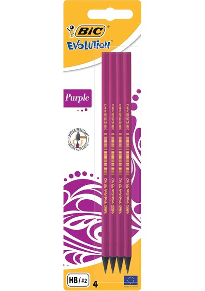 Evolution Purple Kurşun Kalem, 4'lü Blister