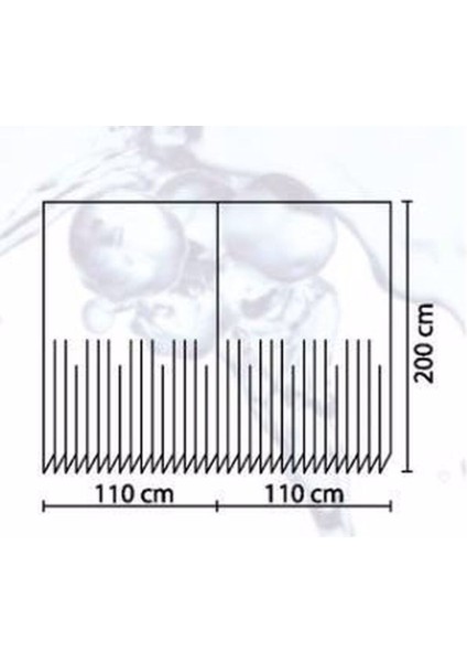 Banyo Perdesi 2x110x200 Çift Kanat Duş Perdesi Halka Hediyeli Duşakabin Perdesi 4961 Pembe