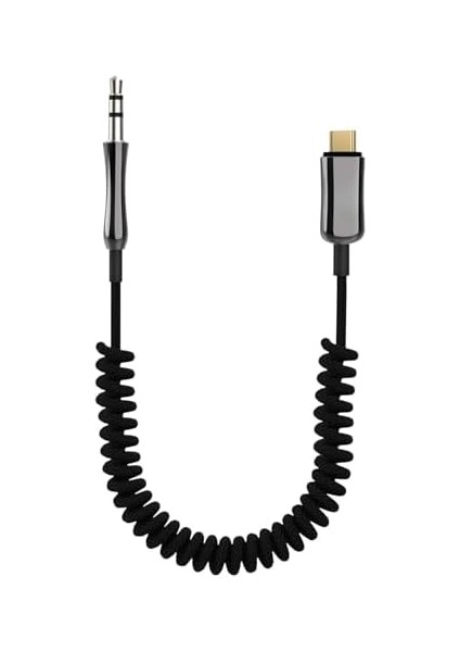 Type-C To 3.5mm Örgülü Aux Kablo Dönüştürücüleri (Tüm Type-C Girişli Telefonlar ile Uyumludur - iPhone 15 (Spiralli) modelleri