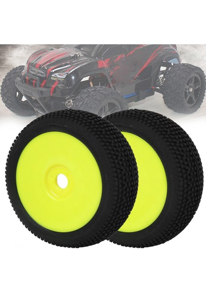 2 Adet Rc Lastik Lastikler 17MM Hex Tekerlek Hub 1/8 Buggy Kamyon Off Road Modeli Paletli Araba (Sarı ) (Yurt Dışından) fırsatları