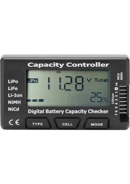 Cellmeter‑7 Dijital Pil Kapasitesi Ölçer Denge Fonksiyonlu Pil Seviyesi Test Cihazı (Yurt Dışından)