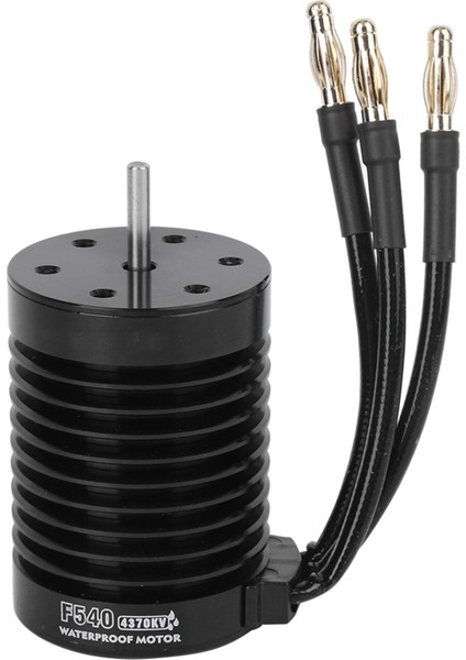 F540 Su Geçirmez 4 Kutuplu Endüktif Olmayan Fırçasız Motor Aksesuarı 1/10 Rc Araba Için(Siyah) (4370KV ) (Yurt Dışından)