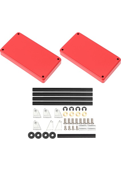 Mini 2 Katlı Alet Depolama Arabası Mobil Atölye Garaj Onarım Rc Aksesuarları 1/8 1/10 1/12 1/16 Ölçekli Model Büyük Boy Kırmızı (Yurt Dışından)