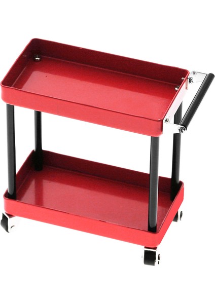 Mini 2 Katlı Alet Depolama Arabası Mobil Atölye Garaj Onarım Rc Aksesuarları 1/8 1/10 1/12 1/16 Ölçekli Model Büyük Boy Kırmızı (Yurt Dışından) fırsatları