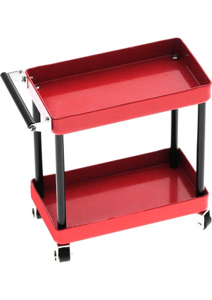 Mini 2 Katlı Alet Depolama Arabası Mobil Atölye Garaj Onarım Rc Aksesuarları 1/8 1/10 1/12 1/16 Ölçekli Model Büyük Boy Kırmızı (Yurt Dışından) indirimleri