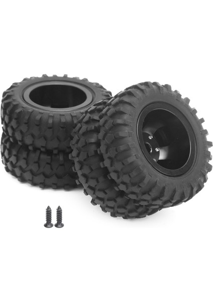 2 Adet Rc Arka Çift Lastik Tekerlek Lastiği 55MM Çap Wpl D12 1/10 Uzaktan Kumandalı Kamyon Için Uygun Siyah (Yurt Dışından)